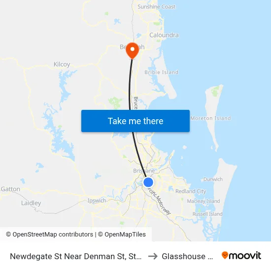 Newdegate St Near Denman St, Stop 22 - Temp Closure to Glasshouse Mountains map