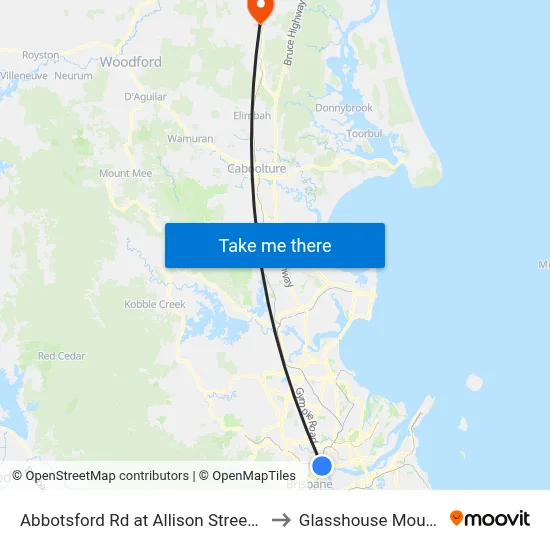 Abbotsford Rd at Allison Street Stop 16 to Glasshouse Mountains map