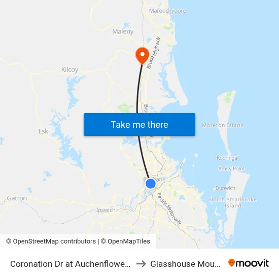 Coronation Dr at Auchenflower, Stop 7 to Glasshouse Mountains map