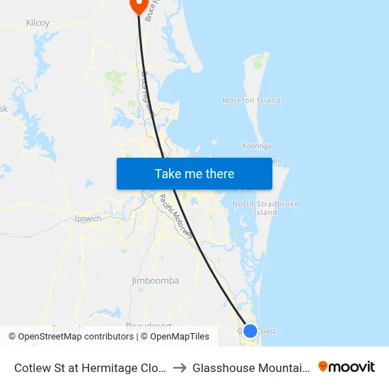 Cotlew St at Hermitage Close to Glasshouse Mountains map
