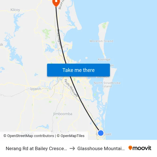 Nerang Rd at Bailey Crescent to Glasshouse Mountains map