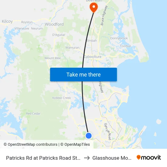 Patricks Rd at Patricks Road State School to Glasshouse Mountains map