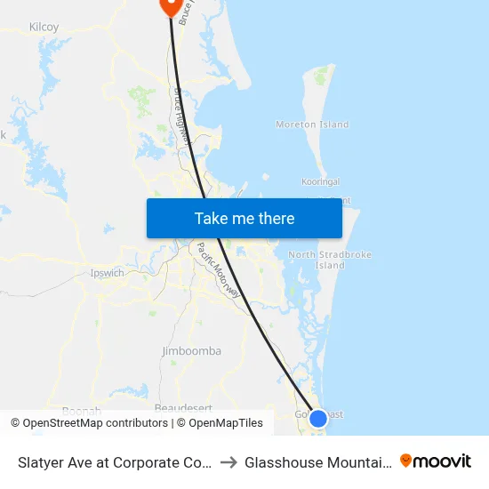 Slatyer Ave at Corporate Court to Glasshouse Mountains map