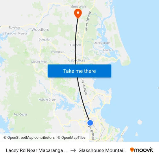 Lacey Rd Near Macaranga Cr to Glasshouse Mountains map