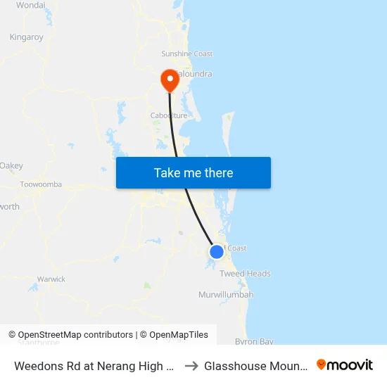 Weedons Rd at Nerang High School to Glasshouse Mountains map