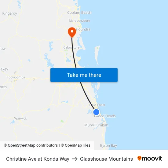 Christine Ave at Konda Way to Glasshouse Mountains map