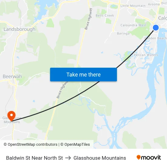 Baldwin St Near North St to Glasshouse Mountains map