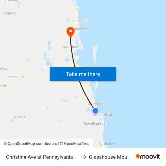 Christine Ave at Pennsylvania Avenue to Glasshouse Mountains map