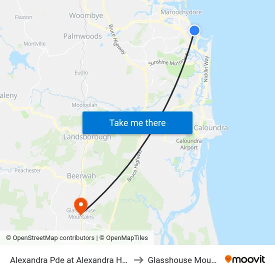 Alexandra Pde at Alexandra Headland to Glasshouse Mountains map