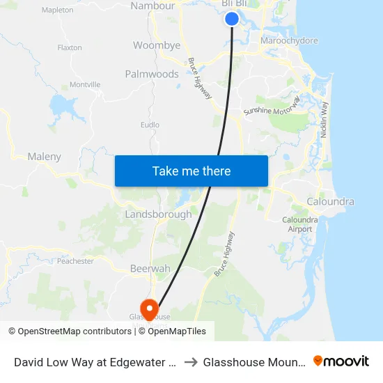 David Low Way at Edgewater Village to Glasshouse Mountains map