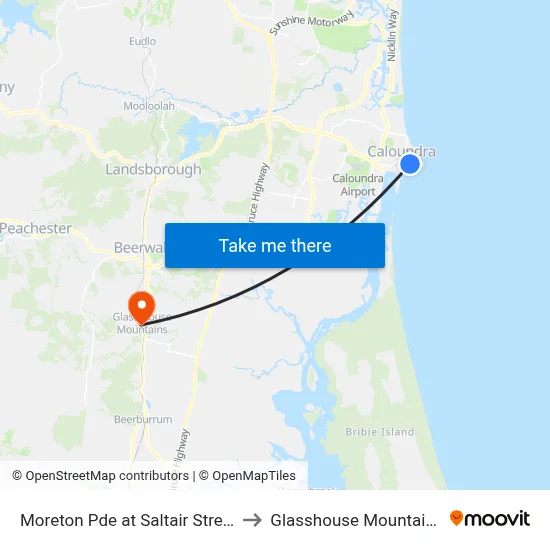 Moreton Pde at Saltair Street to Glasshouse Mountains map