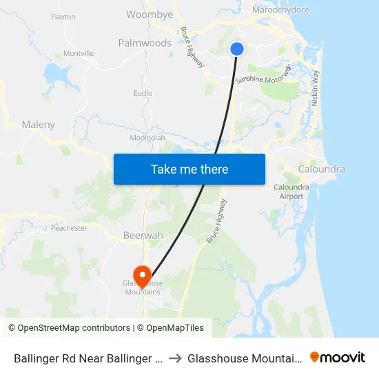 Ballinger Rd Near Ballinger Ct to Glasshouse Mountains map