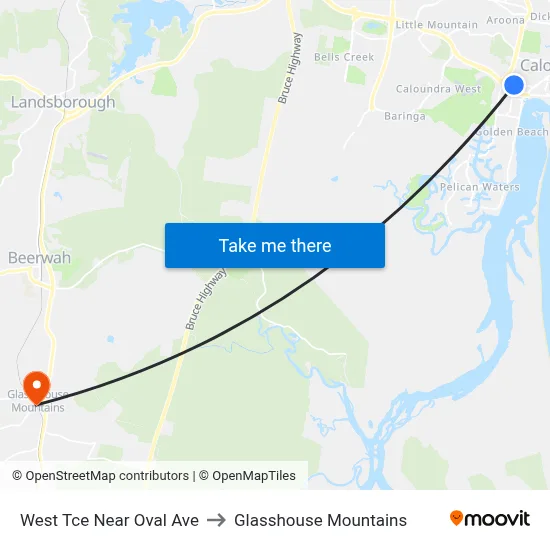West Tce Near Oval Ave to Glasshouse Mountains map