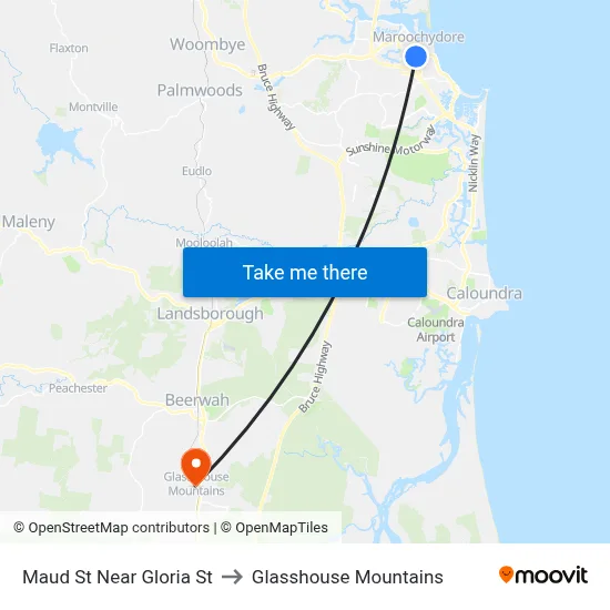 Maud St Near Gloria St to Glasshouse Mountains map
