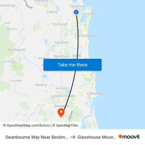 Swanbourne Way Near Beckmans Rd to Glasshouse Mountains map