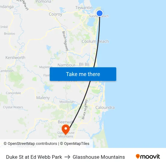 Duke St at Ed Webb Park to Glasshouse Mountains map