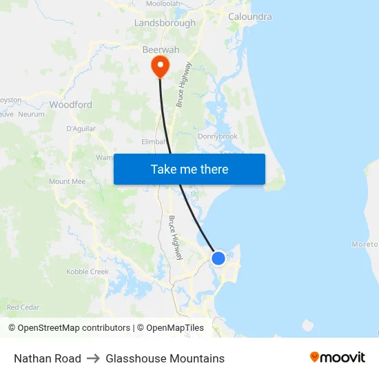Nathan Road to Glasshouse Mountains map