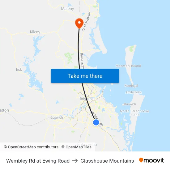 Wembley Rd at Ewing Road to Glasshouse Mountains map