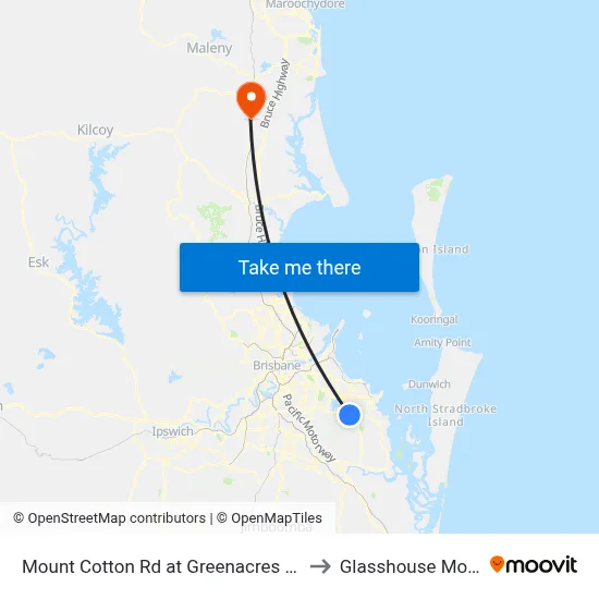 Mount Cotton Rd at Greenacres Caravan Park to Glasshouse Mountains map