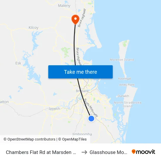 Chambers Flat Rd at Marsden High School to Glasshouse Mountains map