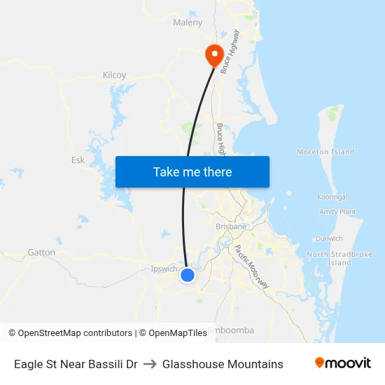 Eagle St Near Bassili Dr to Glasshouse Mountains map