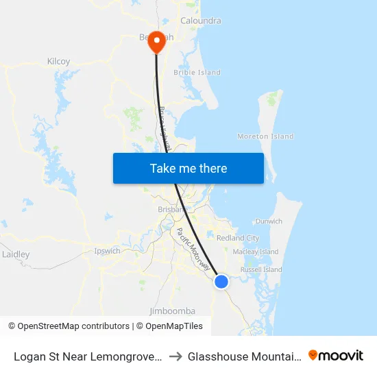 Logan St Near Lemongrove St to Glasshouse Mountains map