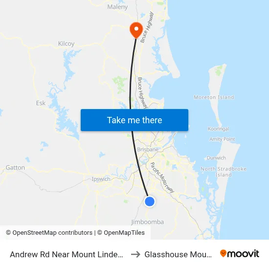 Andrew Rd Near Mount Lindesay Hwy to Glasshouse Mountains map