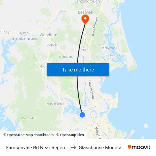 Samsonvale Rd Near Regent St to Glasshouse Mountains map