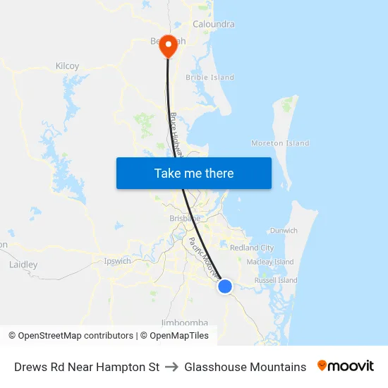 Drews Rd Near Hampton St to Glasshouse Mountains map