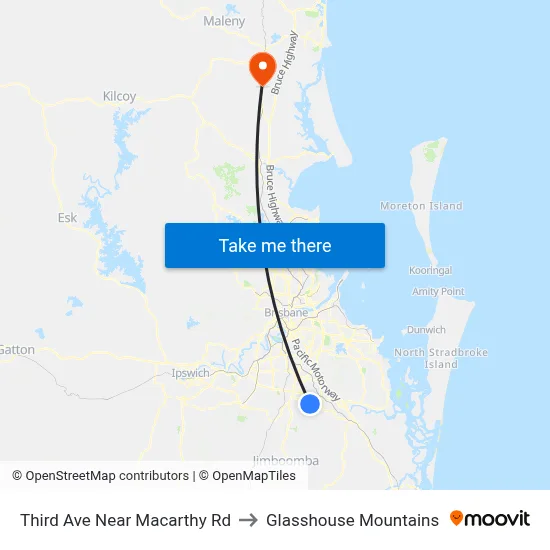 Third Ave Near Macarthy Rd to Glasshouse Mountains map