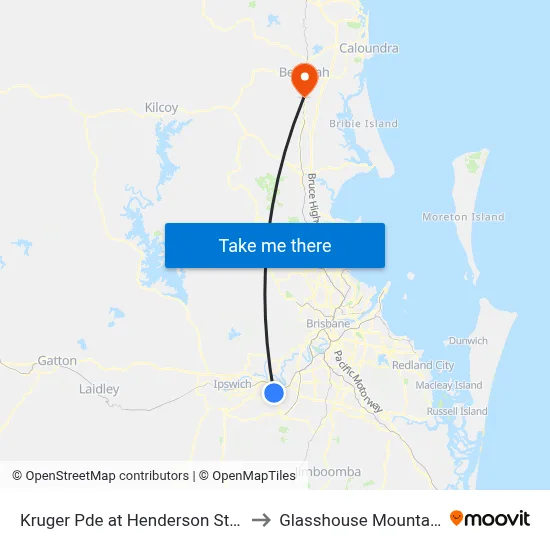 Kruger Pde at Henderson Street to Glasshouse Mountains map