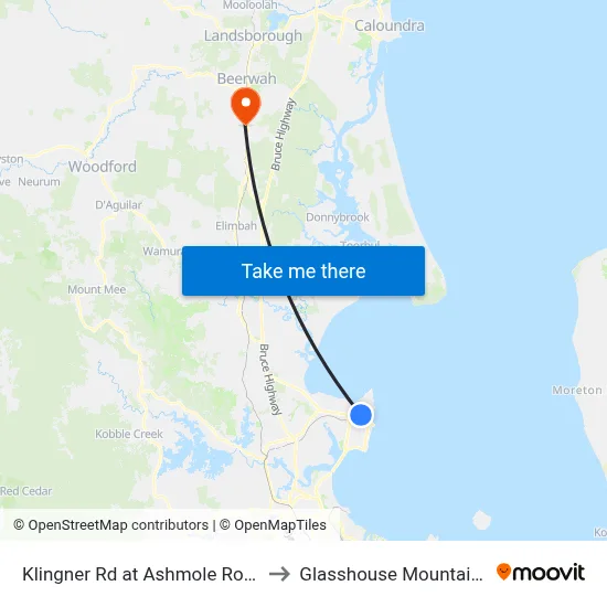 Klingner Rd at Ashmole Road to Glasshouse Mountains map