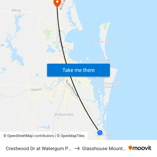 Crestwood Dr at Watergum Parade to Glasshouse Mountains map