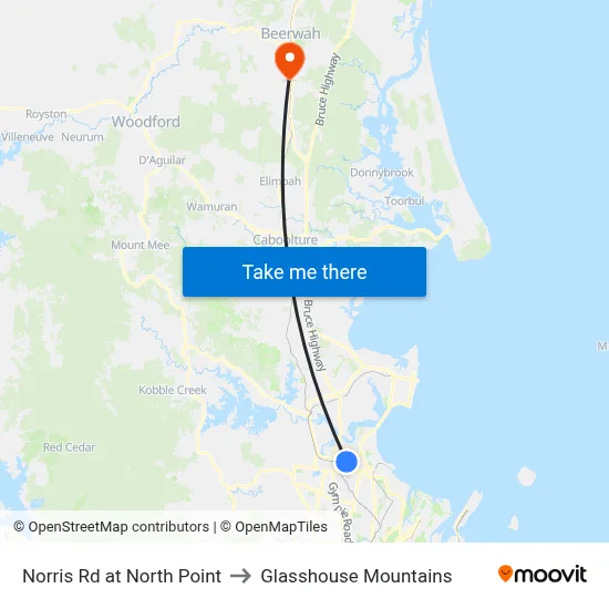 Norris Rd at North Point to Glasshouse Mountains map