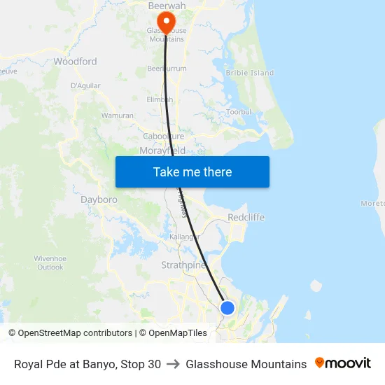 Royal Pde at Banyo, Stop 30 to Glasshouse Mountains map