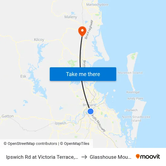 Ipswich Rd at Victoria Terrace, Stop 17 to Glasshouse Mountains map