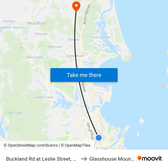 Buckland Rd at Leslie Street, Stop 38 to Glasshouse Mountains map