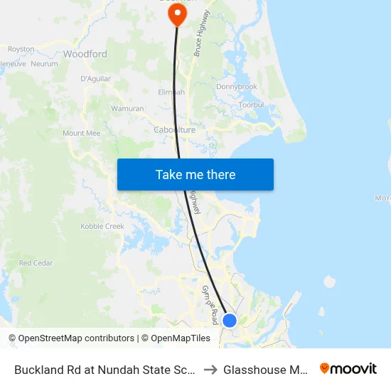 Buckland Rd at Nundah State School, Stop 38a to Glasshouse Mountains map