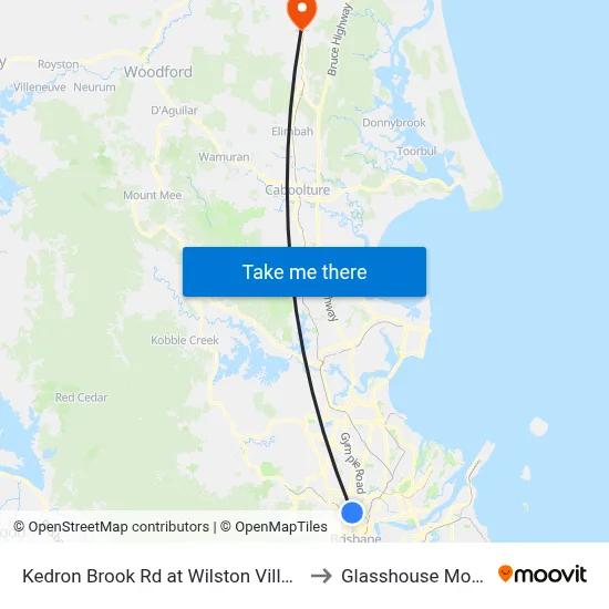 Kedron Brook Rd at Wilston Village, Stop 20 to Glasshouse Mountains map