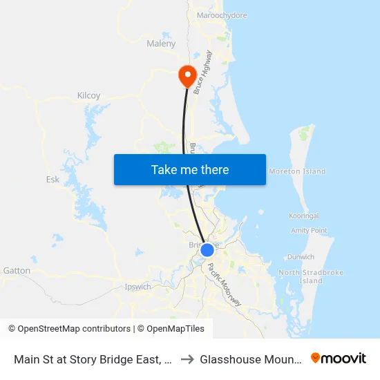 Main St at Story Bridge East, Stop 6 to Glasshouse Mountains map