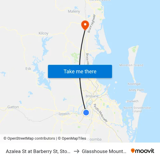 Azalea St at Barberry St, Stop 65 to Glasshouse Mountains map