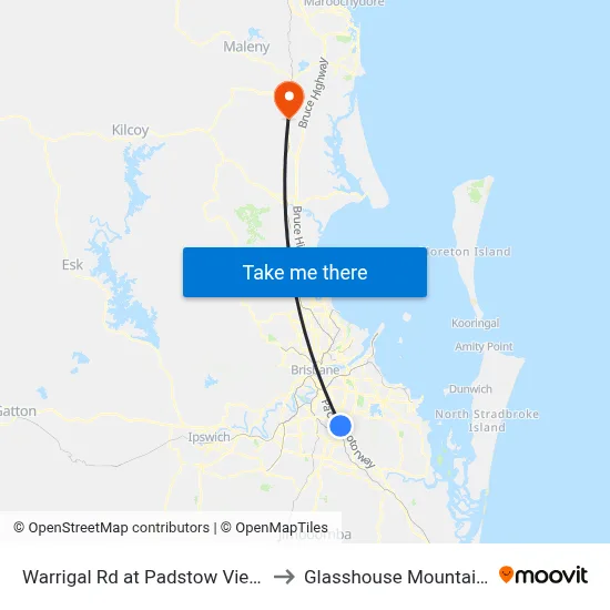 Warrigal Rd at Padstow Views to Glasshouse Mountains map