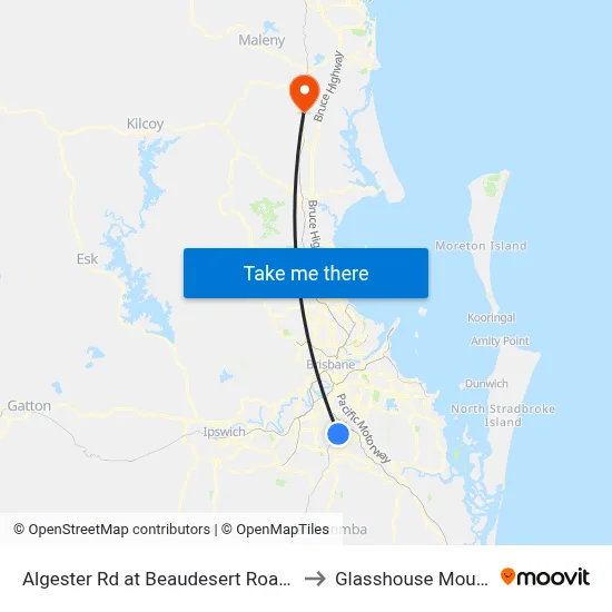 Algester Rd at Beaudesert Road Stop 76 to Glasshouse Mountains map