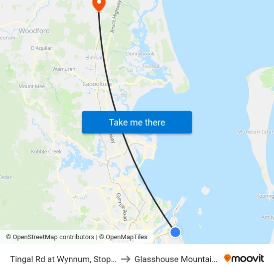Tingal Rd at Wynnum, Stop 3 to Glasshouse Mountains map