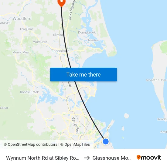 Wynnum North Rd at Sibley Road, Stop 38 to Glasshouse Mountains map