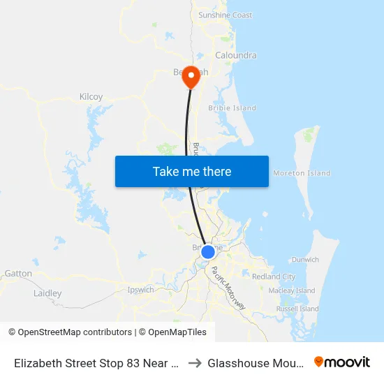 Elizabeth Street Stop 83 Near Albert St to Glasshouse Mountains map