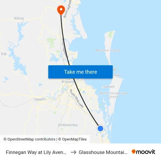 Finnegan Way at Lily Avenue to Glasshouse Mountains map
