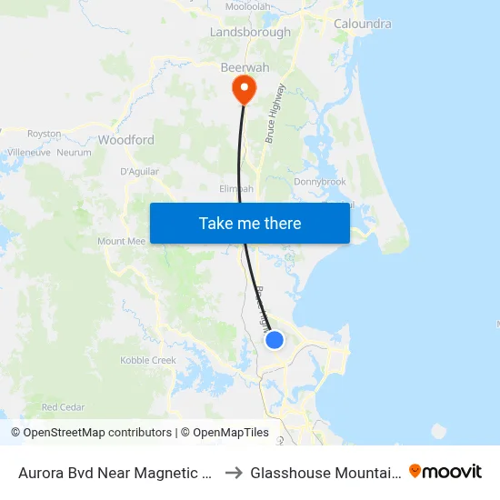 Aurora Bvd Near Magnetic Tce to Glasshouse Mountains map