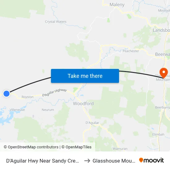 D'Aguilar Hwy Near Sandy Creek Rd Hnr to Glasshouse Mountains map