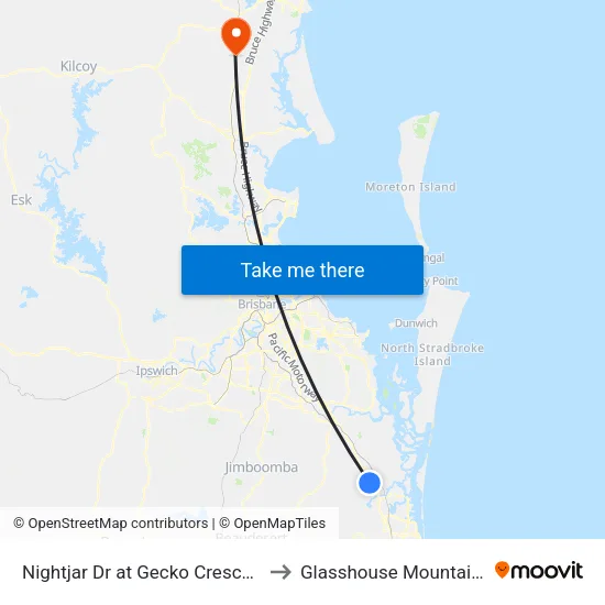 Nightjar Dr at Gecko Crescent to Glasshouse Mountains map